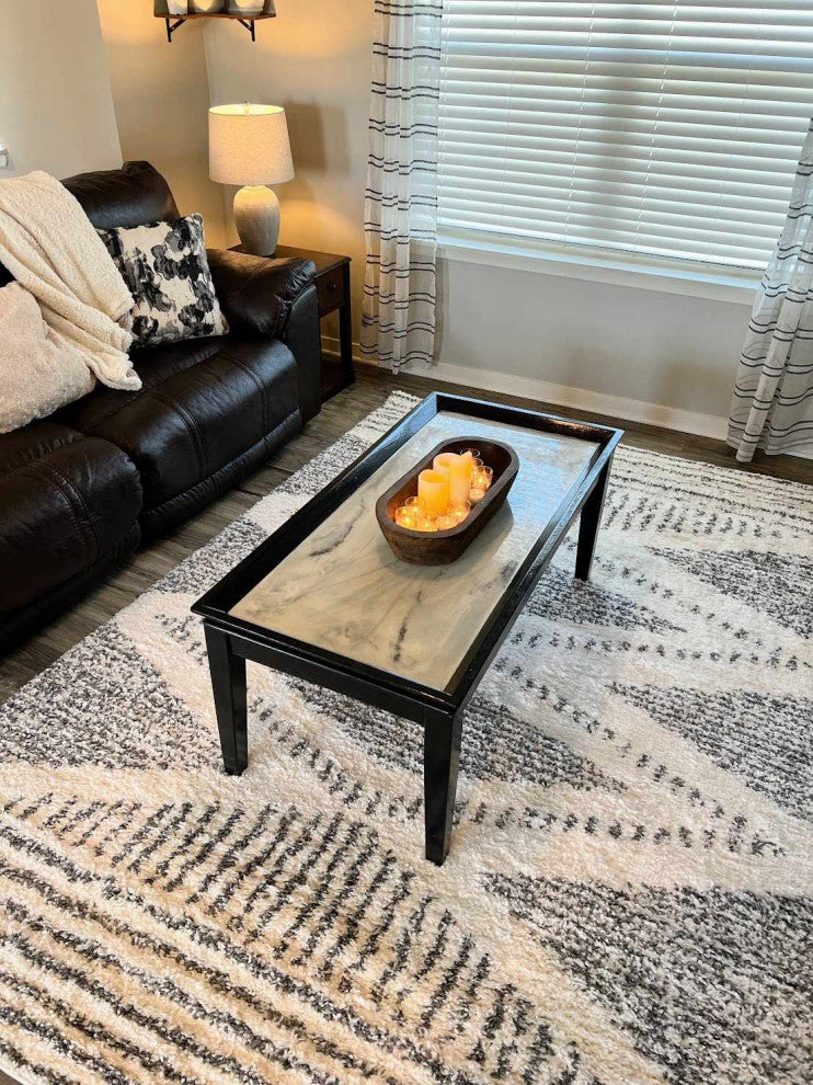 Hauteloom Trunding Area Rug, Charcoal/Cream, 7'10" Round