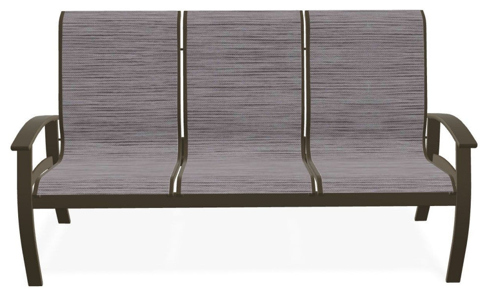 Belle Isle Sling 3-Seat Outdoor Sofa, Fossil/Beachwood