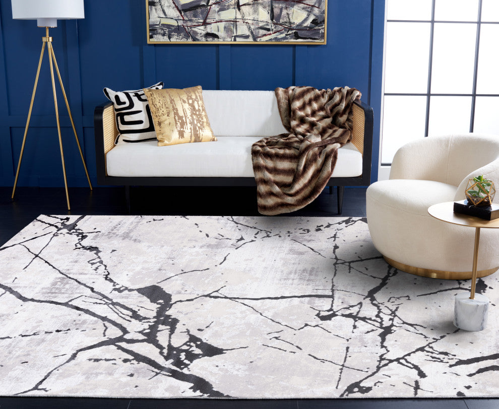 Safavieh Amelia Collection, ALA293 Rug, Grey/Black, 5'5"x7'7"