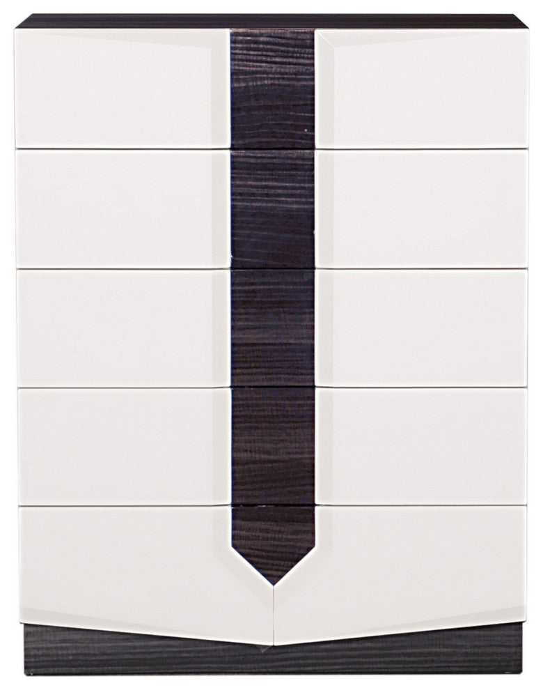 White And Grey Chest With 5 Drawer