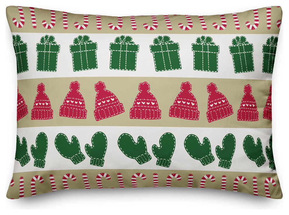 Wintertime Pattern Lumbar Pillow, 14"x20"