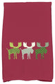 Merry Moose Decorative Holiday Animal Print Hand Towel, Cranberry