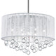 Water Drop 6 Light Drum Shade Chandelier With Chrome Finish