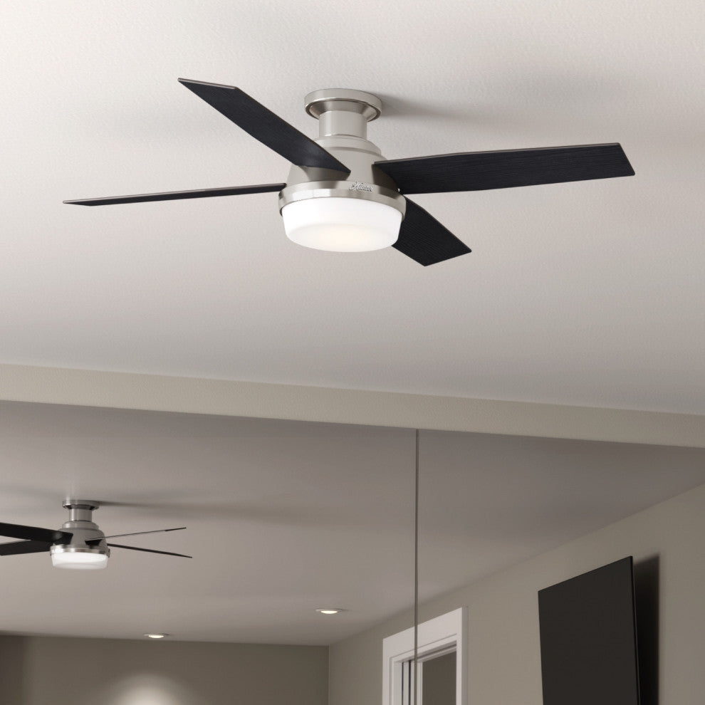Hunter Fan Company 52" Dempsey LP Brushed Nickel Ceiling Fan With Light/Remote