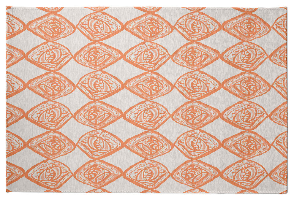 Cowry Check Rug, Orange, 4'x6'
