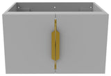 CastelloUSA Alpine 24" Wall Mounted Vanity, Base Only, Gray, Gold Handles