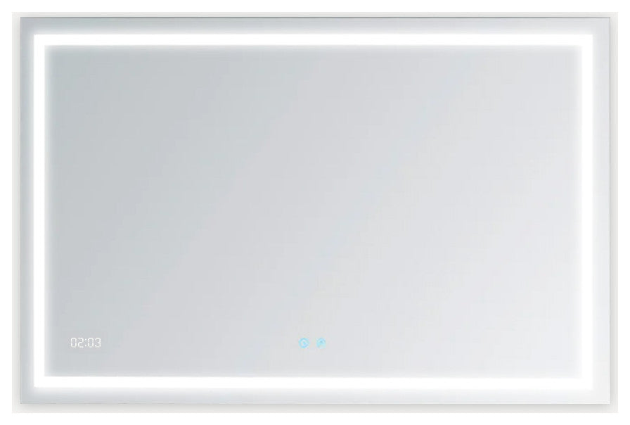 AQUADOM Daytona LED Wall-Mount Mirror Defogger Digital Clock 40"x36"x1"