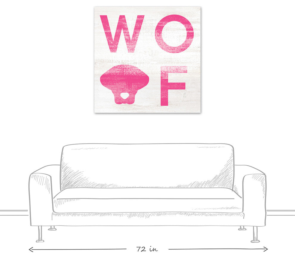 Designs Direct Creative Group Woof Distressed Pink 36x36 Canvas Wall Art