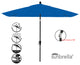 Pismo Dawn 9'x7' Rectangular Premium Push Tilt Market Umbrella, Black Frame, Pac