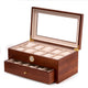 Cherry Wood Twenty Watch Box, Quartz Movement Clock