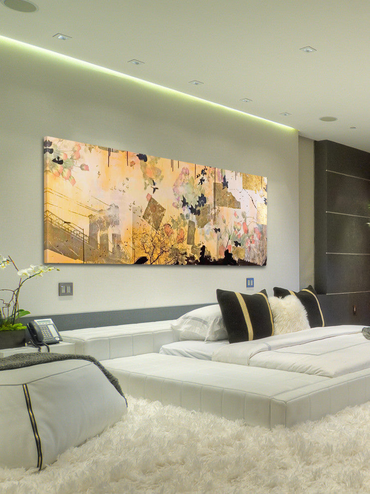 "Etched in Stone" Painting Print on Canvas by Tracy Silva Barbosa