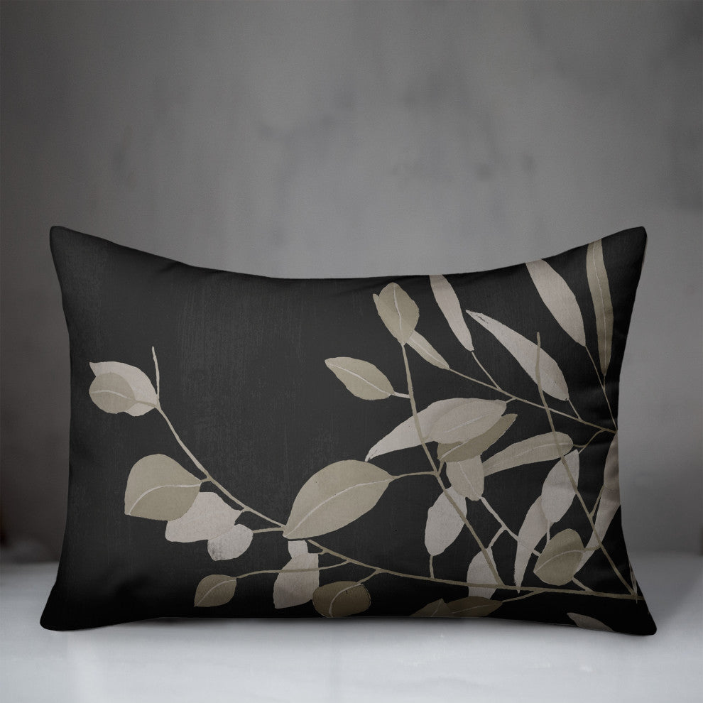 Black and White Greenery II 14"x20" Spun Poly Pillow