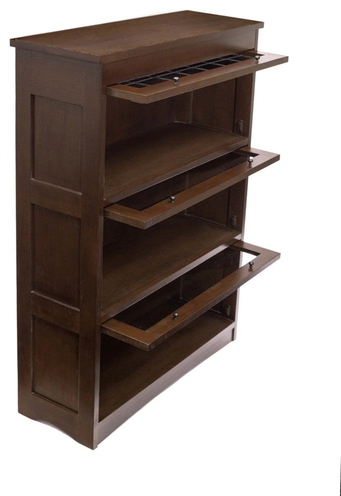 Mission Craftsman Style Oak Barrister Bookcase - Walnut stain