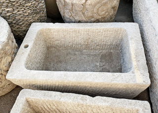 Consigned Old Granite Chiseled Trough Sink