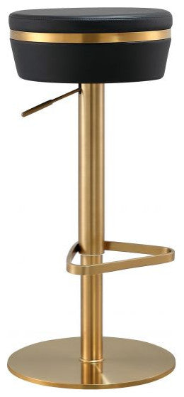 Lexi Adjustable Bar Stool Gold Frame, Black