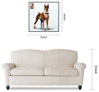 "The Boxer" Printed Dog Wall Art With Black Anodized Aluminum Frame