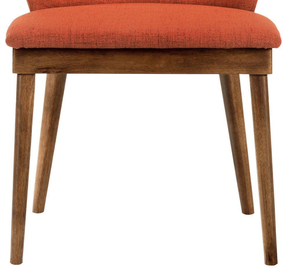 Juno Charcoal and Wood Dining Side Chairs, Set of 2, Orange