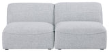 Miramar Linen Textured Fabric Upholstered 2-Piece Modular Sofa, Grey