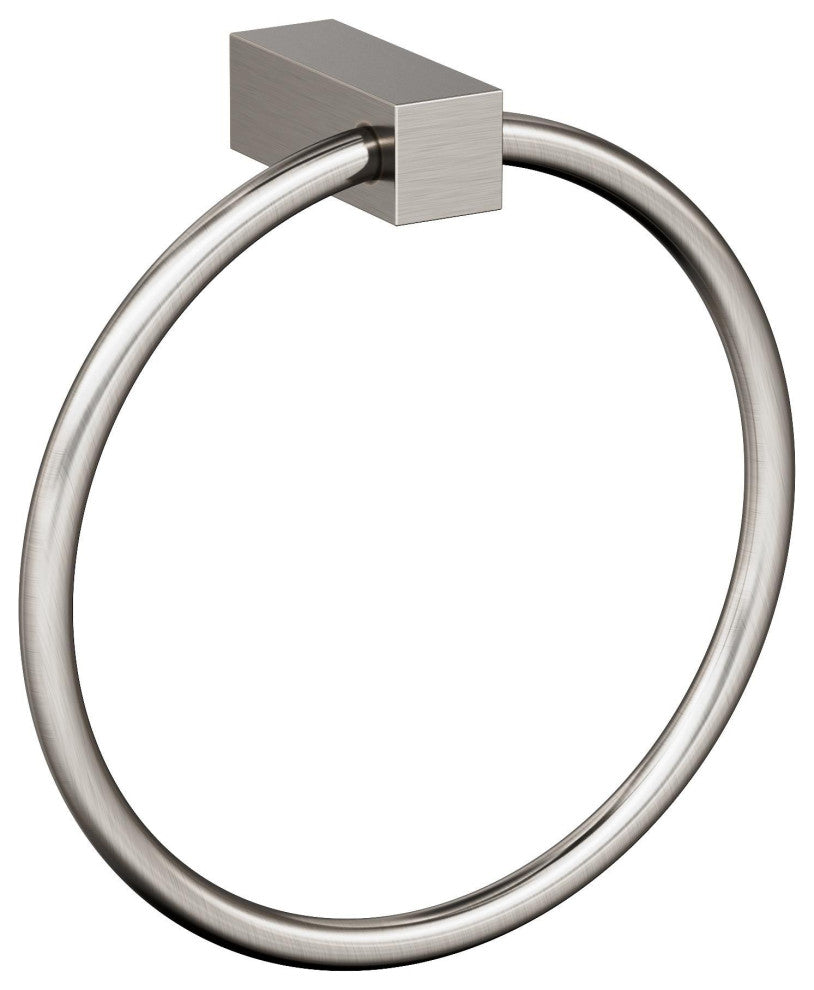 Amerock Monument Contemporary Towel Ring, Brushed Nickel