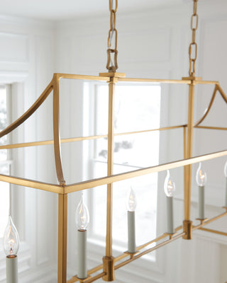 Southold Linear Chandelier, Burnished Brass