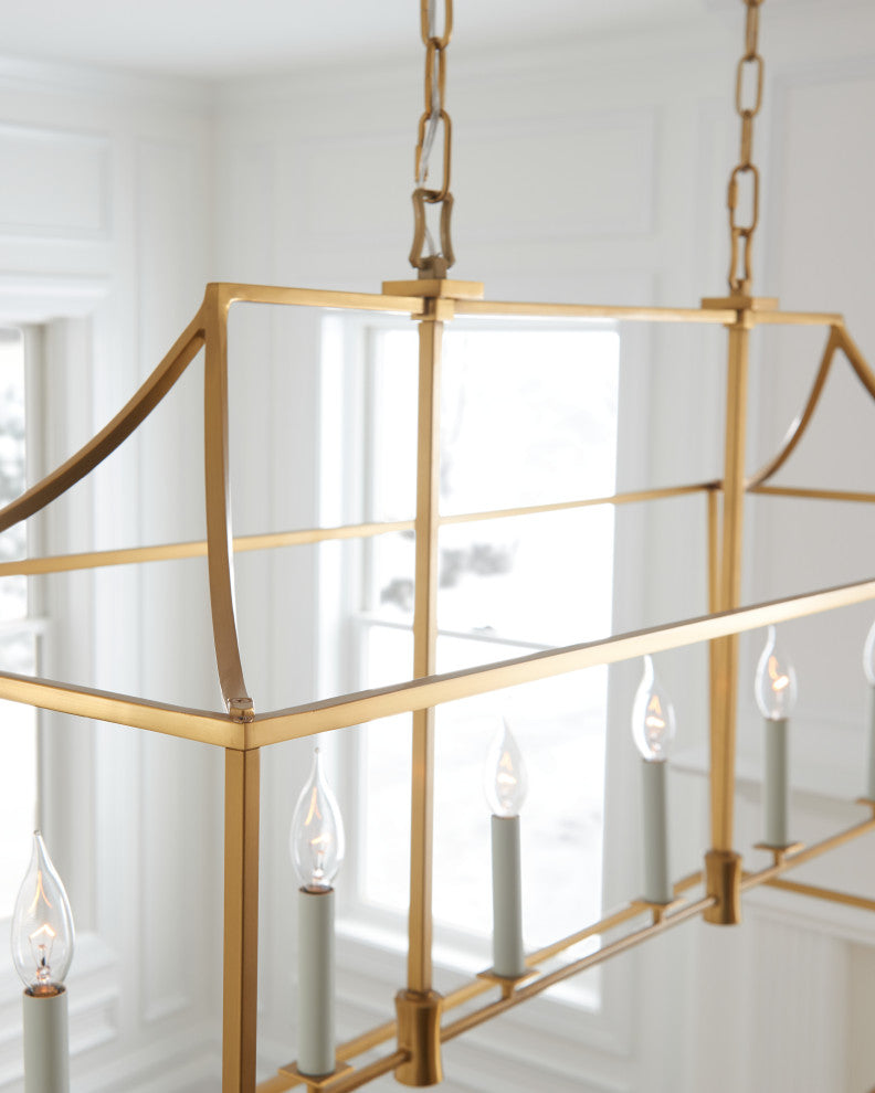 Southold Linear Chandelier, Burnished Brass