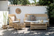 Dawn 3-Seater Sofa With Cushion, Natural Finish, Snow White Upholstery