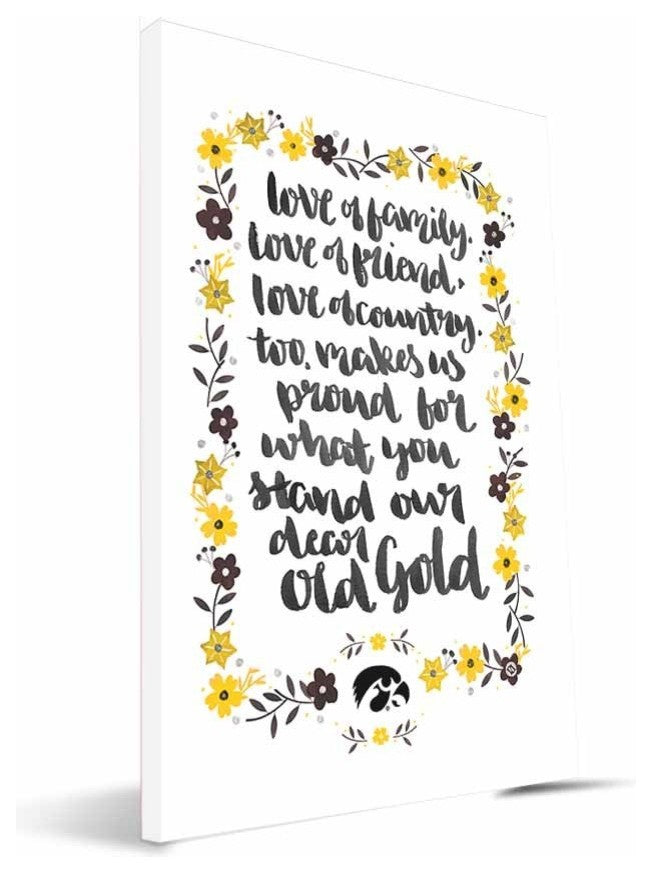 IOW Hawkeyes Hand-Painted Song Canvas Print, 16"x24"