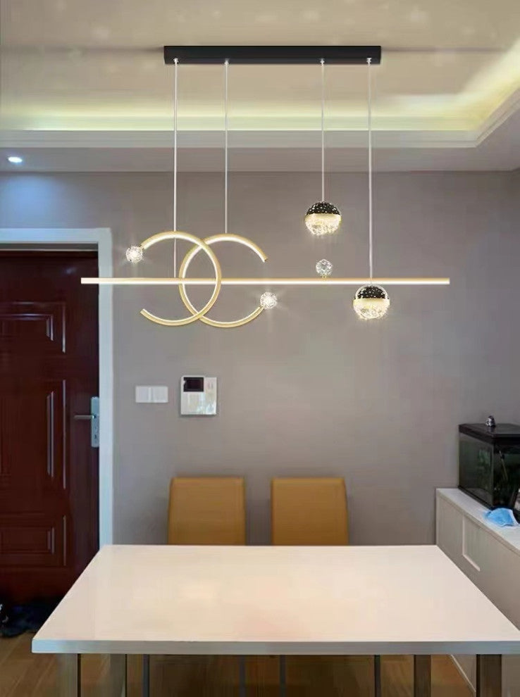 Wallisellen | Creative LED Pendant Light in a Nordic style for Dining Room, Black, Trichromatic Light