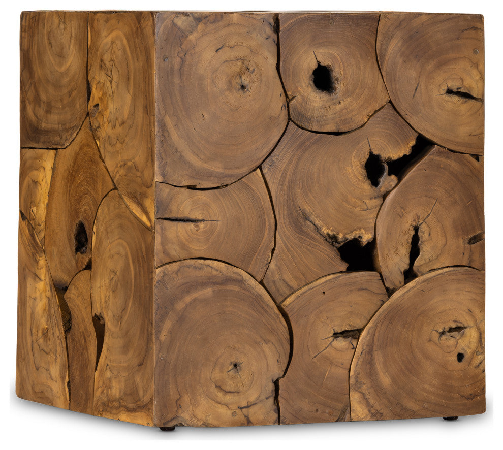 Tomlin Outdoor End Table-Teak Root