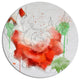Red Rose Illustration Watercolor, Modern Floral Round Wall Art, 11"