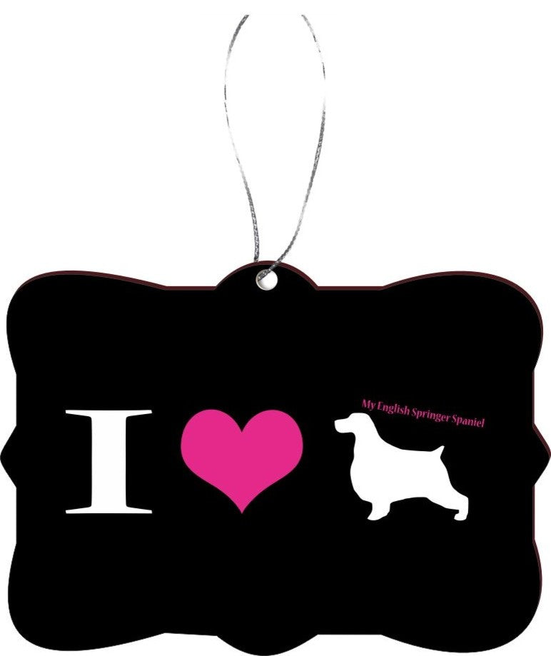 I Love My English Springer Spaniel Dog Design Rectangle Christmas Tree Ornament