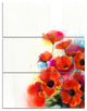 "Bunch of Watercolor Poppy Flowers" Metal Wall Art, 3 Panels, 28"x36"