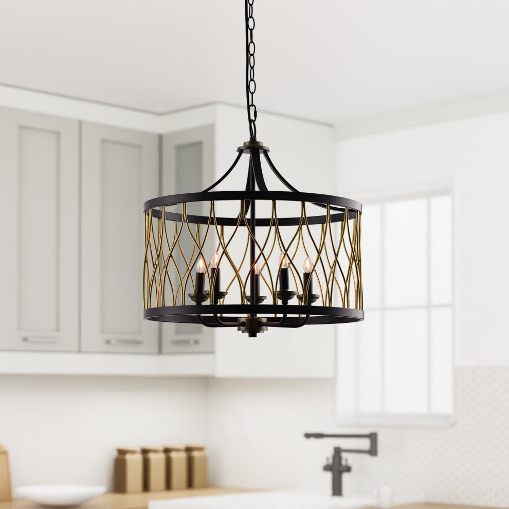 Lazzur Selune 5 Light 21" Matte Oil Rubbed Bronze Pendant