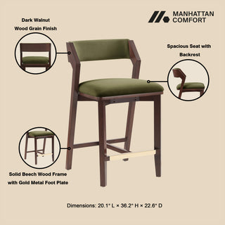 Manhattan Comfort Patricia Counter Stool, Turtle Green, Single