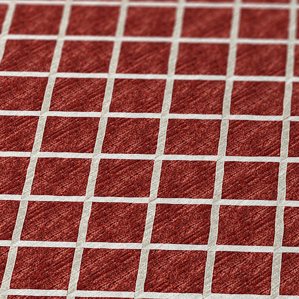 Indoor/Outdoor York YO1 Red Machine Washable 3' x 5' Rug