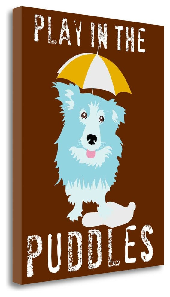 "Play In The Puddles" By Ginger Oliphant, Giclee Print on Gallery Wrap Canvas