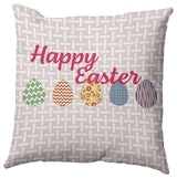 Happy Easter Polyester Indoor Pillow, Shell Pink, 16"x16"
