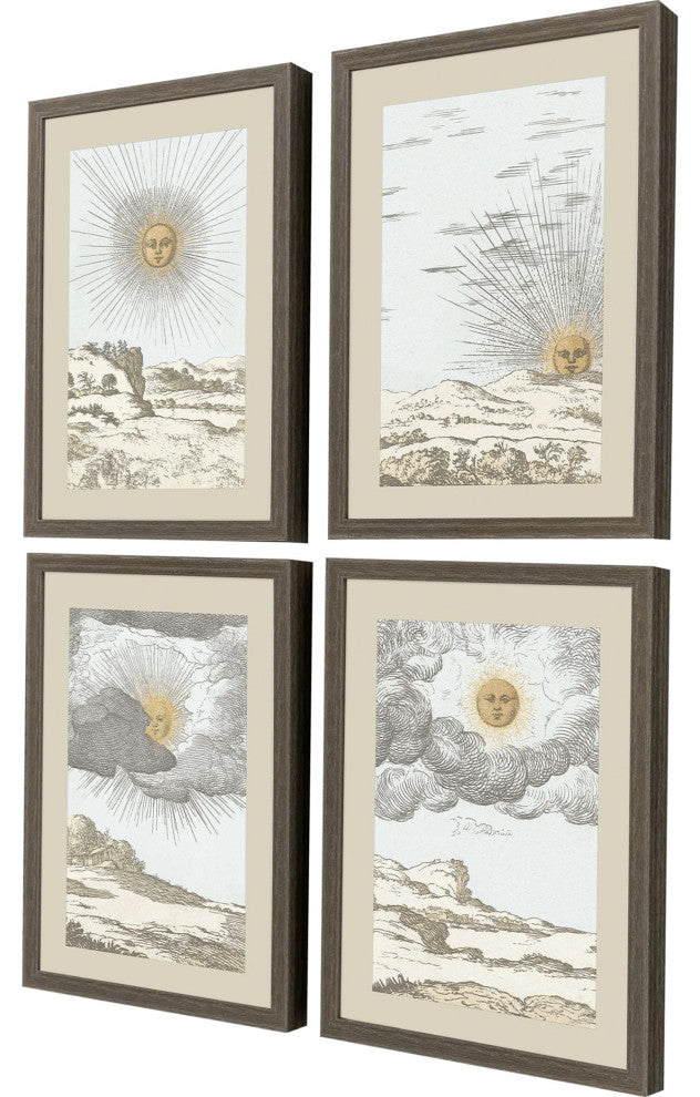 Sun Framed Art, 4-Piece Set