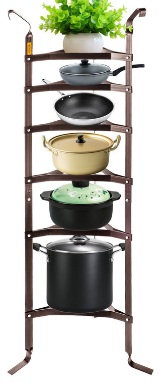 VEVOR Cookware Stand Vertical Pot Rack 6-Tier Storage Kitchen Decor Steel 61". H