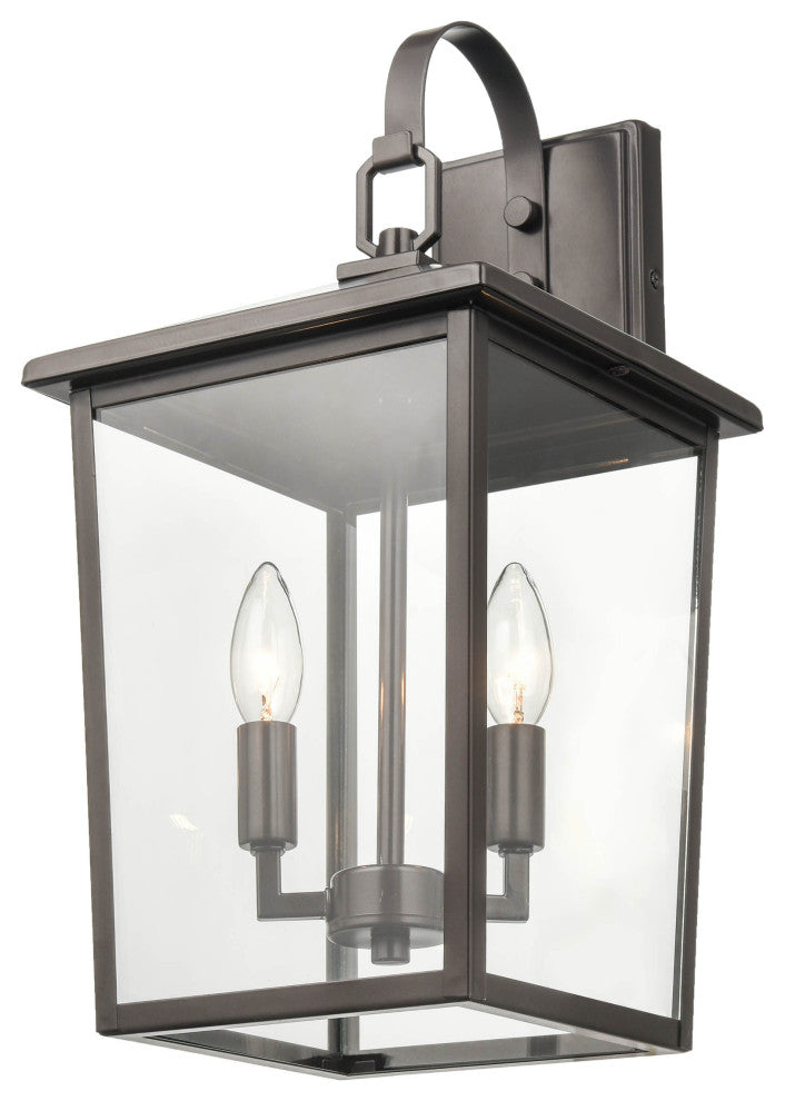 Fetterton Collection 9" 2-Light Outdoor Wall Sconce, Powder Coat Bronze