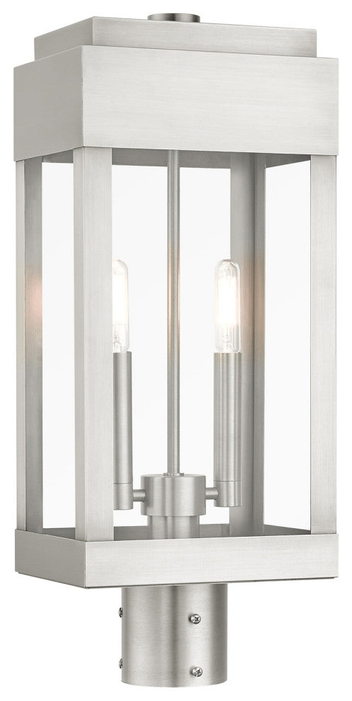 Brushed Nickel Transtional,  Modern Classic, Outdoor Post Top Lantern