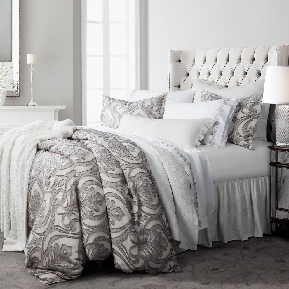 3 Piece Nicole Damask Duvet Set, King