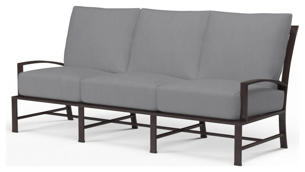 La Jolla Canvas Granite Sunbrella Upholstered Cushions Outdoor Sofa