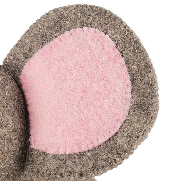 Elephant Door Stop in Hand Felted Wool, Pink