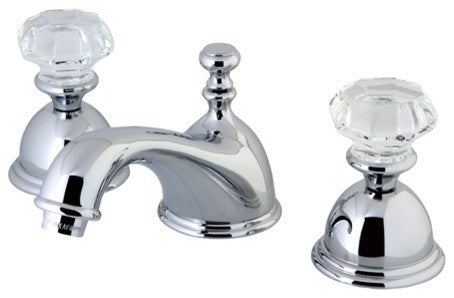 Kingston Brass Widespread Bathroom Faucet With Brass Pop-Up, Polished Chrome