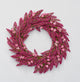 22" Heather Wreath With Pink Flowers On Natural Twig Base