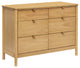 Bondi 6-Drawer Assembled Dresser, Honey