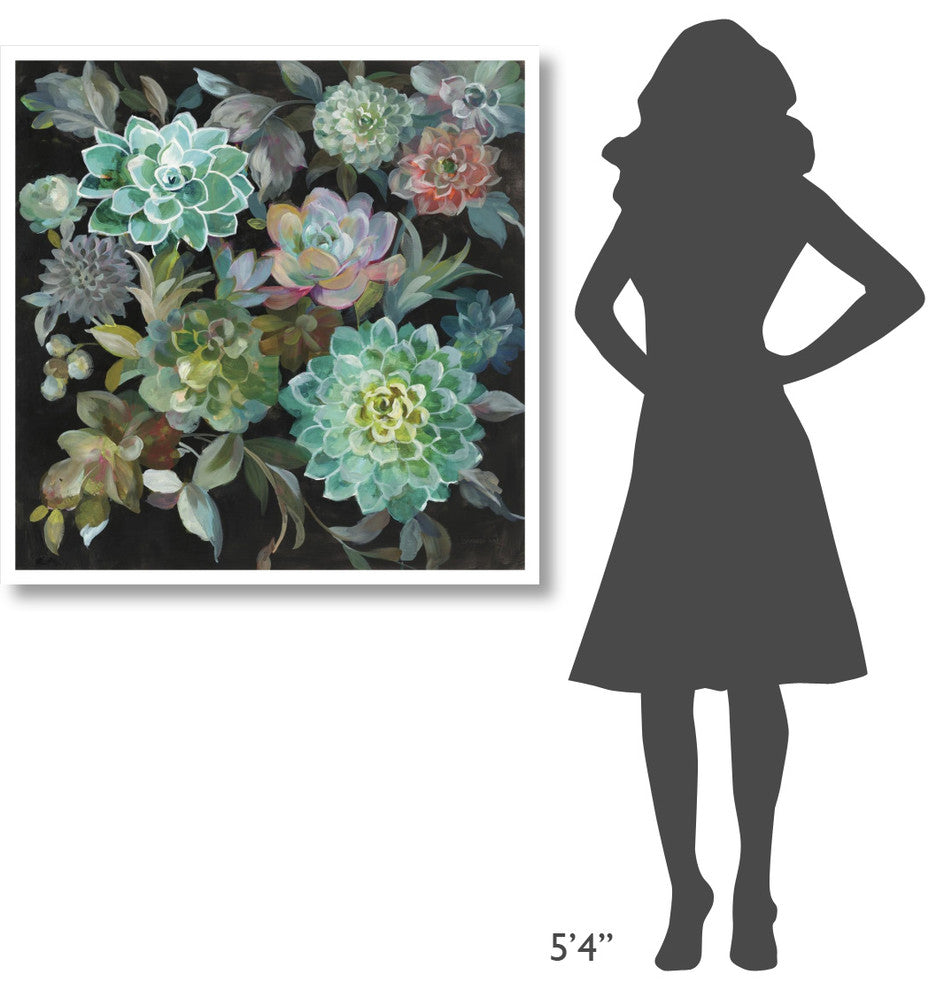 "Floral Succulents" Digital Paper Print by Danhui Nai, 38"x38"