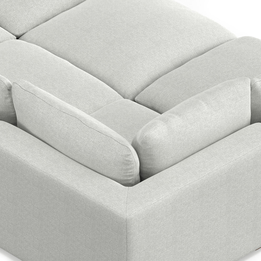 Jasmine Pit Sectional Modular Sofa in Performance Fabric, Cloud Grey