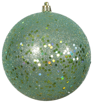 Vickerman 4.75" Seafoam Sequin Ball Ornament, 4 per Bag